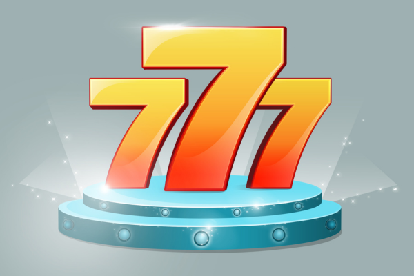 A winners circle with 777 on top of the stage
