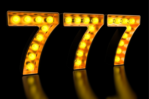 warm white lights with 777 filled with light bulbs